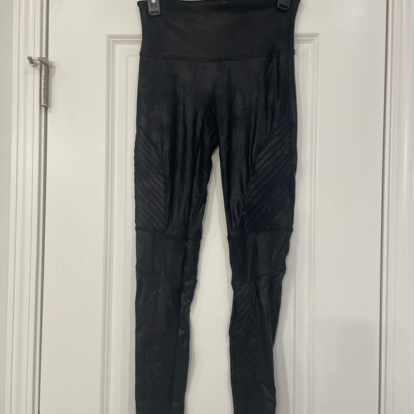 Spanx Faux Leather Moto Leggings Black S SPANX - Picture 3 of 6